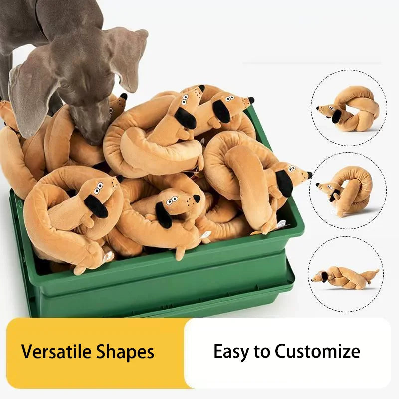 Sausage Dog Plush Toy Long Body Squeaky Dachshund Stuffed Doll Soft Puppy Play Toy For Kids Pet Home Sofa Bedroom Decor Gift