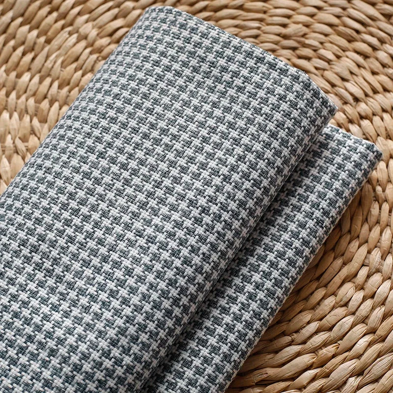 High-end Thousand Bird Grid Sofa Fabric Thickening Plaid Cotton Linen Cloth Tablecloth Pillow Cushion Cover Handmade DIY Fabric