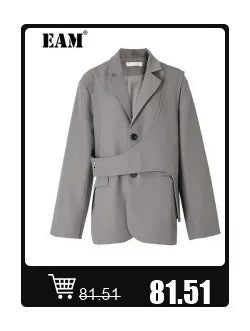 [EAM] Loose Fit Asymmetrical Big Size Sweatshirt New High Collar Long Sleeve Women Big Size Fashion Spring Autumn 2026 19A-a124