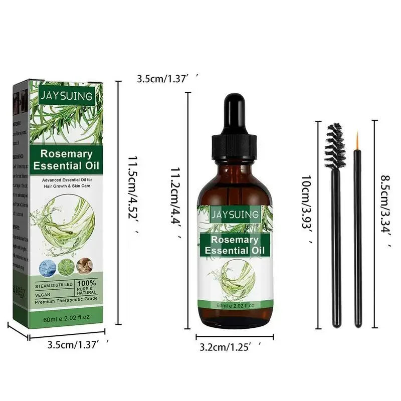 Rosemary Hair Care Oil 2.02 Oz Skin Care Essence Refreshing Essential Oils for Nourish the Scalp Dry Skin Enhanced Hair Shine