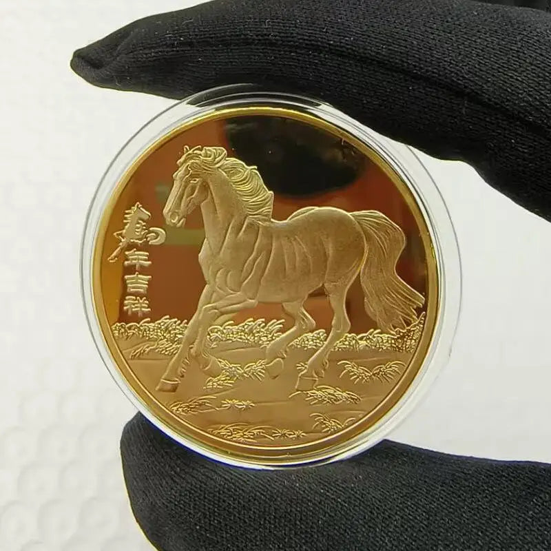 1PC  Metal Collection 2026 New Year Souvenir 40mm Chinese Coins Lucky Animal Horse Collectible Coins