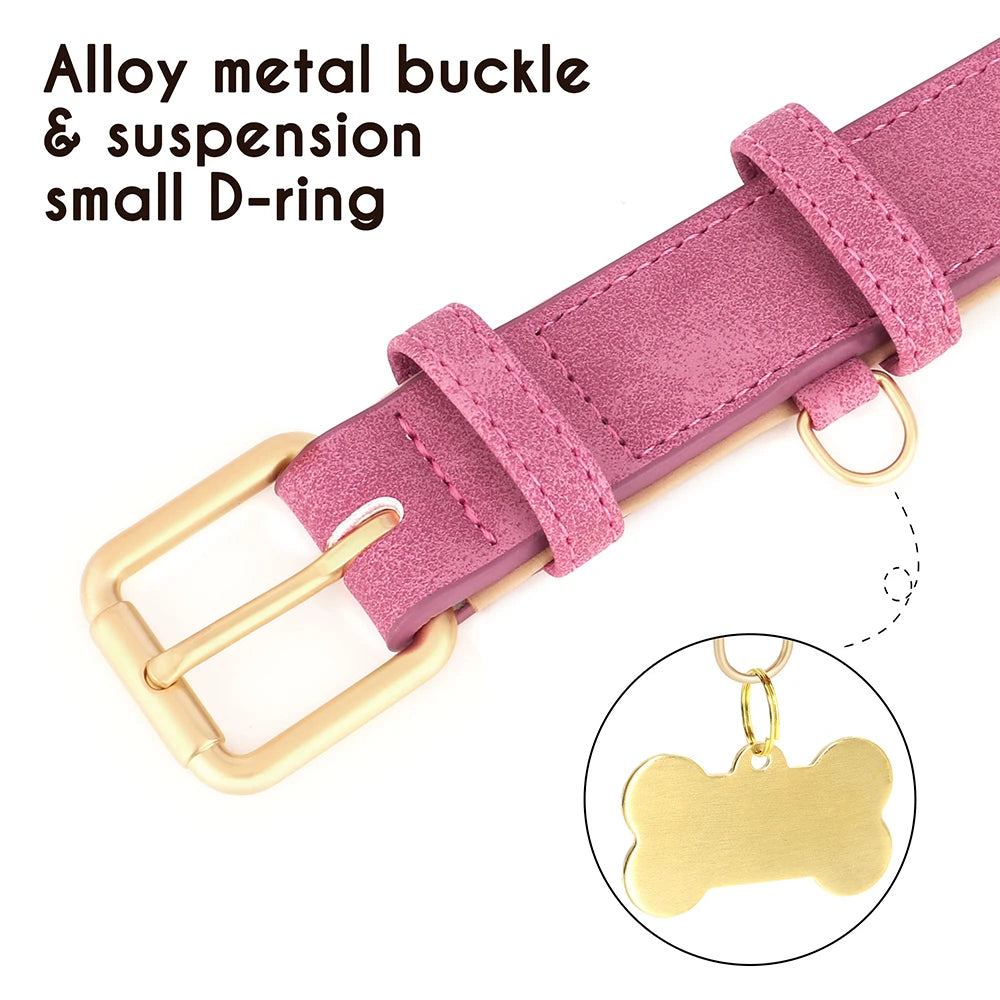 Soft Leather Padded Dog Collar Adjustable Durable Dog Collars For Small Medium Dogs Perro Bulldog Pug Pitbull Pet Accessories