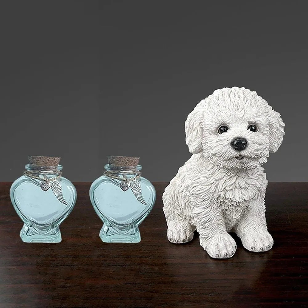Heart-Shaped Pet Hair Storage Bottle Glass Corked Lid Cat Funeral Urn Transparent Pet Fur Keepsake Jar Pet Cremation