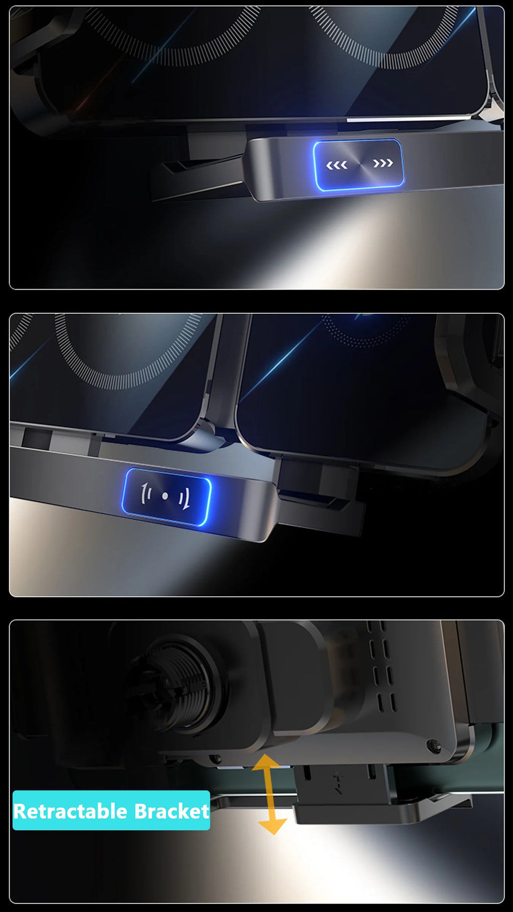 Foldable Phone Car Wireless Charger Mount Electric Clamping Rotation Universal Phone Holder For Galaxy Z Fold iPhone Xiaomi Pad