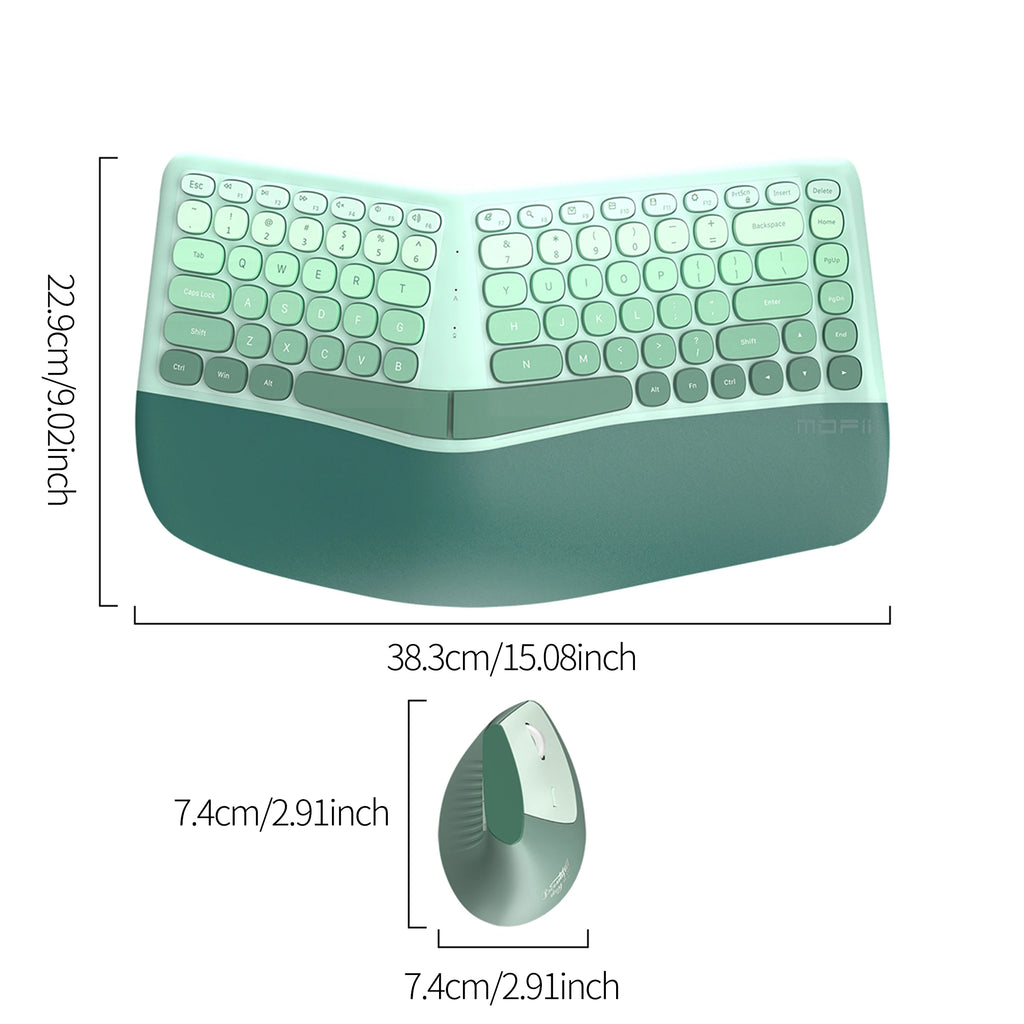 MOFii 1 Set Ergonomic Wireless Keyboard and Mouse Combo