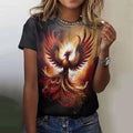 Fashion Phoenix 3D Print T-Shirts Women's Summer O-Neck Short