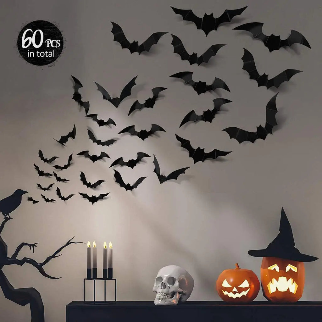 Halloween Decoration 3d Bat Wall Stickers Decoration Furniture Windows