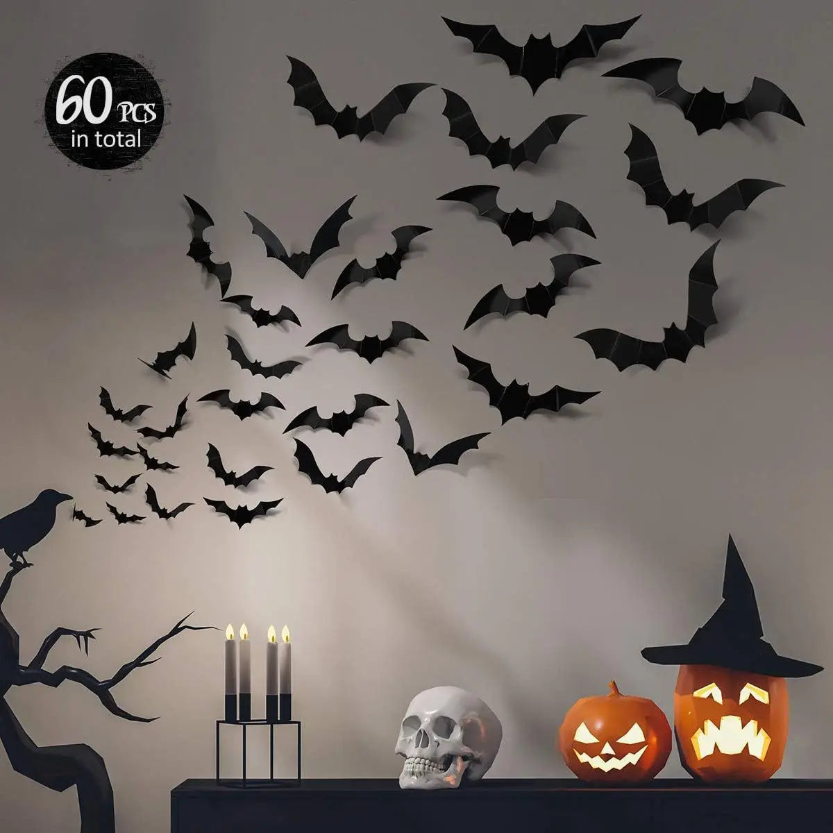 Halloween Decoration 3d Bat Wall Stickers Decoration Furniture Windows