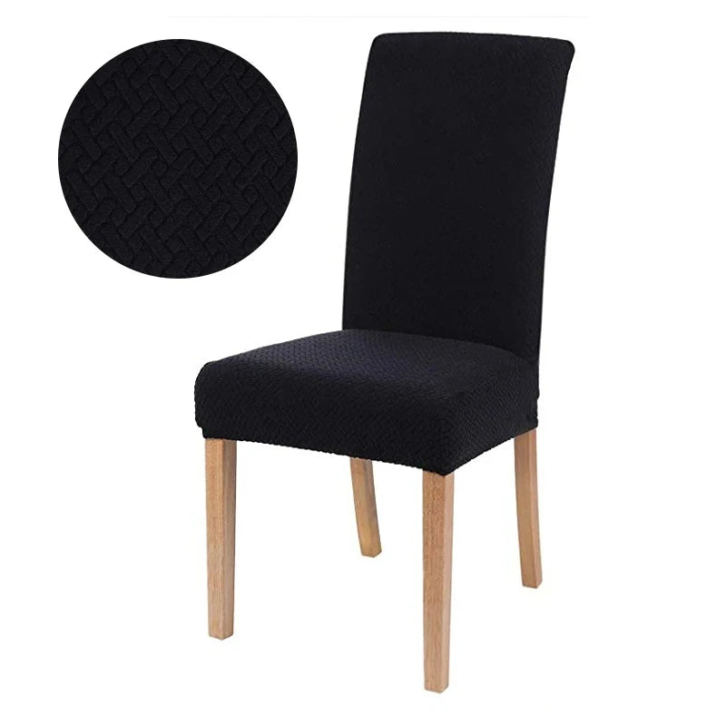 Elastic Dining Chair Cover Stretch Seat Slipcover Jacquard Spandex Protector Case for Kitchen Chair Seat Home Hotel Banquet