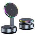 Magnetic Car Wireless Charger RGB Light Phone Holder Stand 360° Rotate Vacuum Suction Cup For Magsafe iPhone 12-16 Fast Charging