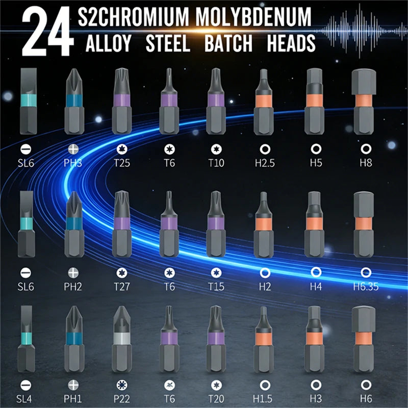 24-in-1 Compact Ratchet Screwdriver Kit