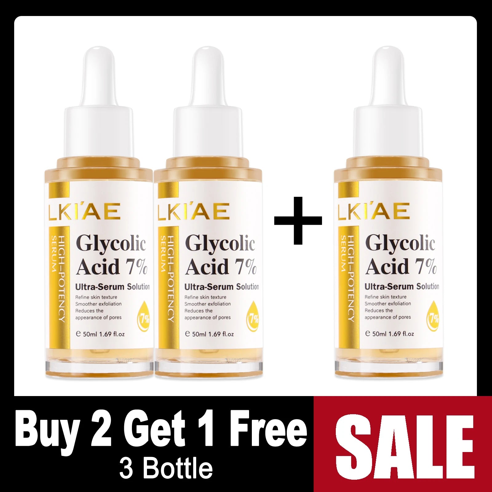 LKIAE Glycolic Acid Brightening Skin Care Set, Reduce Dark Spots, Unclog Pores, Clean Skin, Whitening Kit For All Skin Types