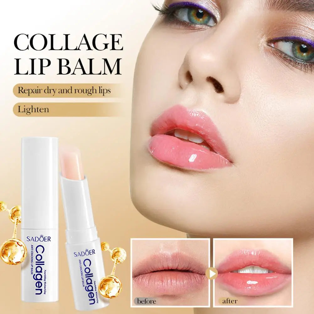SADOER 5/10/15PCS Collagen Lip Balm Lasting Moisturizing Anti Wrinkles Hydrating Lipstick Lips Skin Care Products
