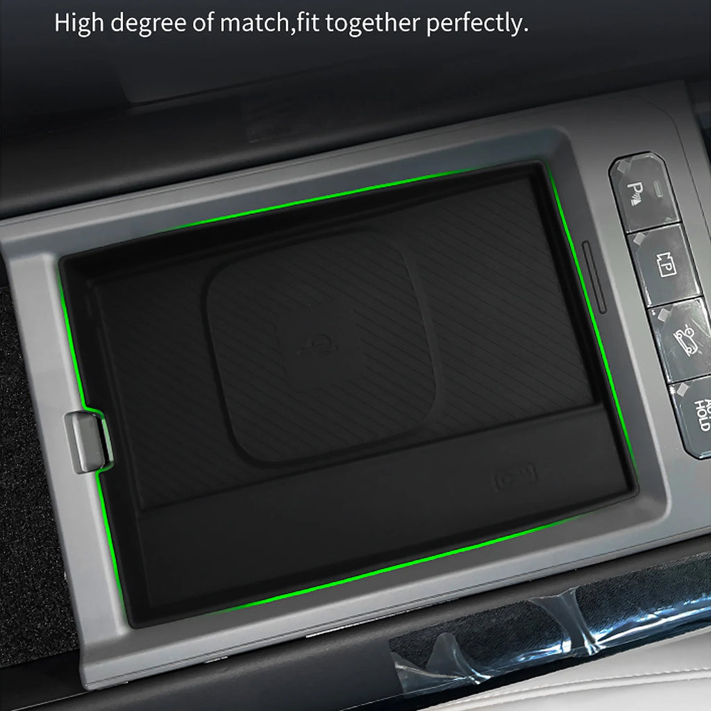 Car Armrest Storage Box Lower Center Console Organizer Cup Holder Storage Box Wireless Charger Panel Mat For KIA EV9 2024 2025
