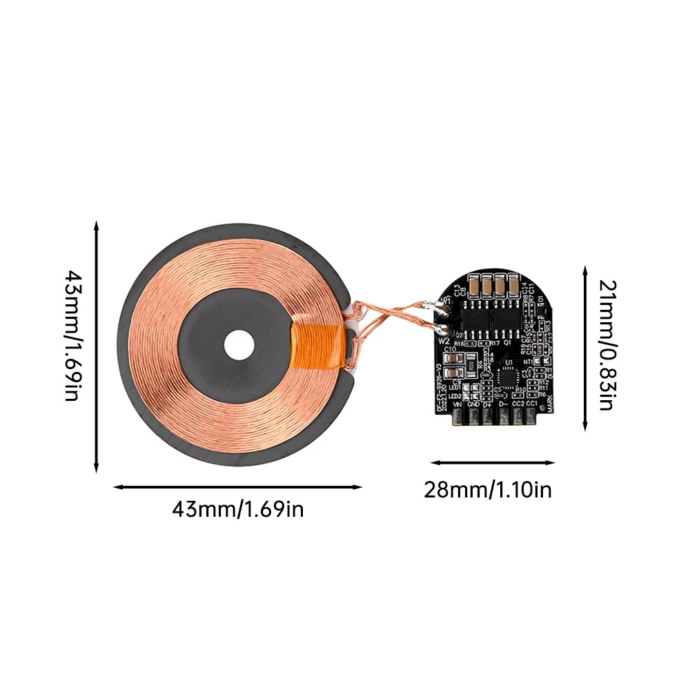 15W High Power Wireless Charger Module Wireless Charger Transmitter Module PCBA Board Coil