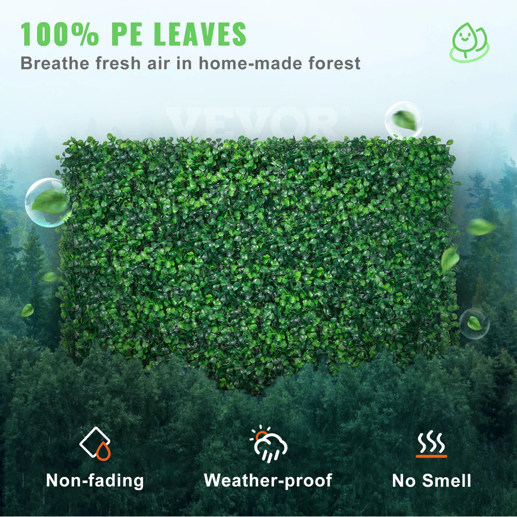Succebuy Artificial Boxwood Panel 24pcs 20x20/24x16 in Boxwood