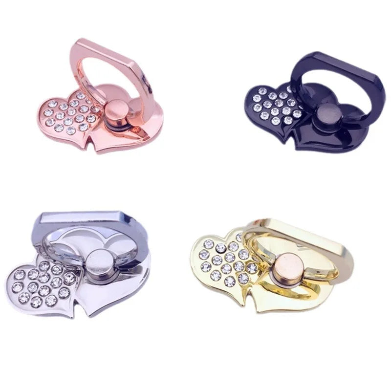 Mind Act Upon Mind Double Heart Phone Ring Holder