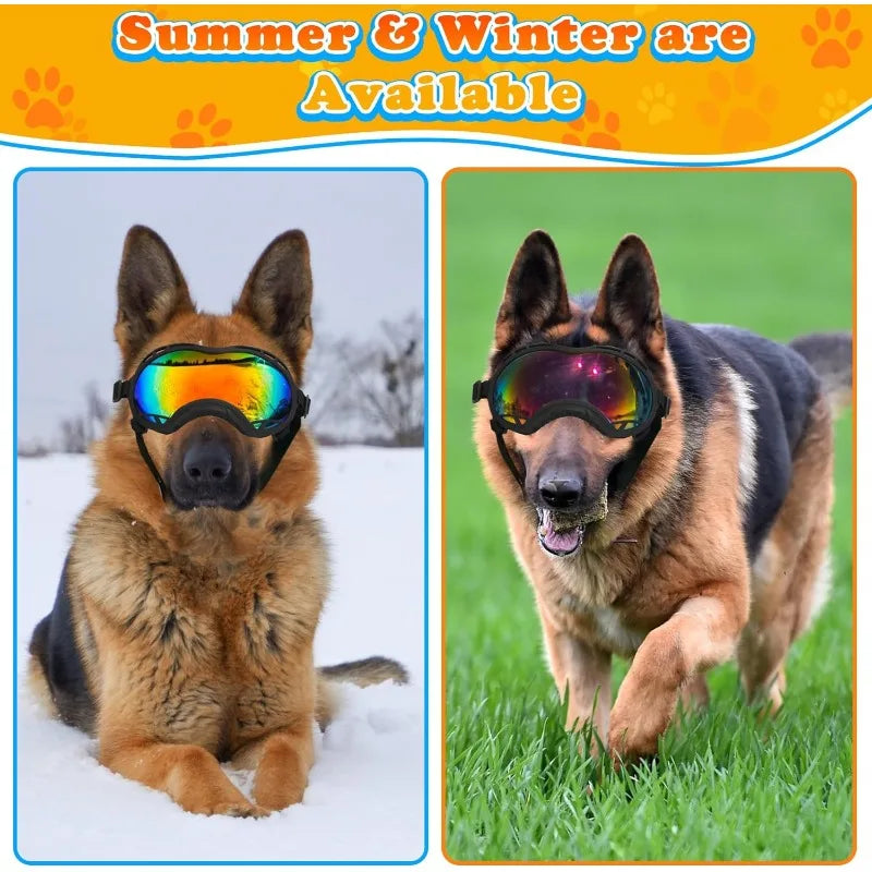 LETVIA New Pet Glasses Big Dog UV-resistant Windproof Sunglasses Outdoor Pet Motorcycle Goggles Stylish Tactical Dogs Sunglasses