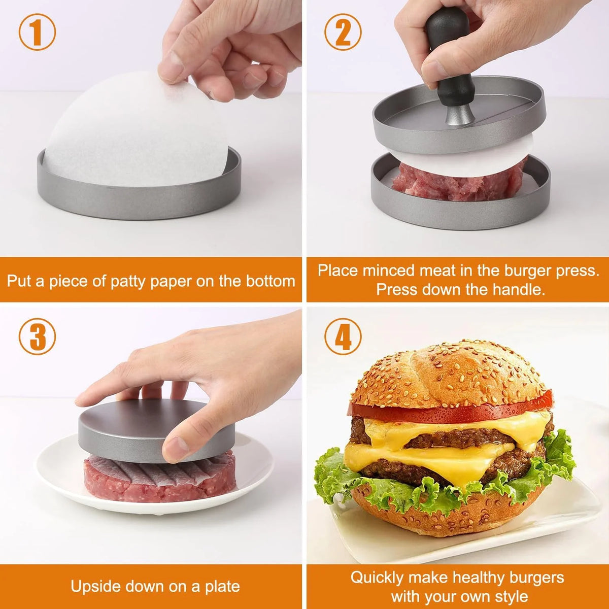 Aluminum Burger Press Patty Maker