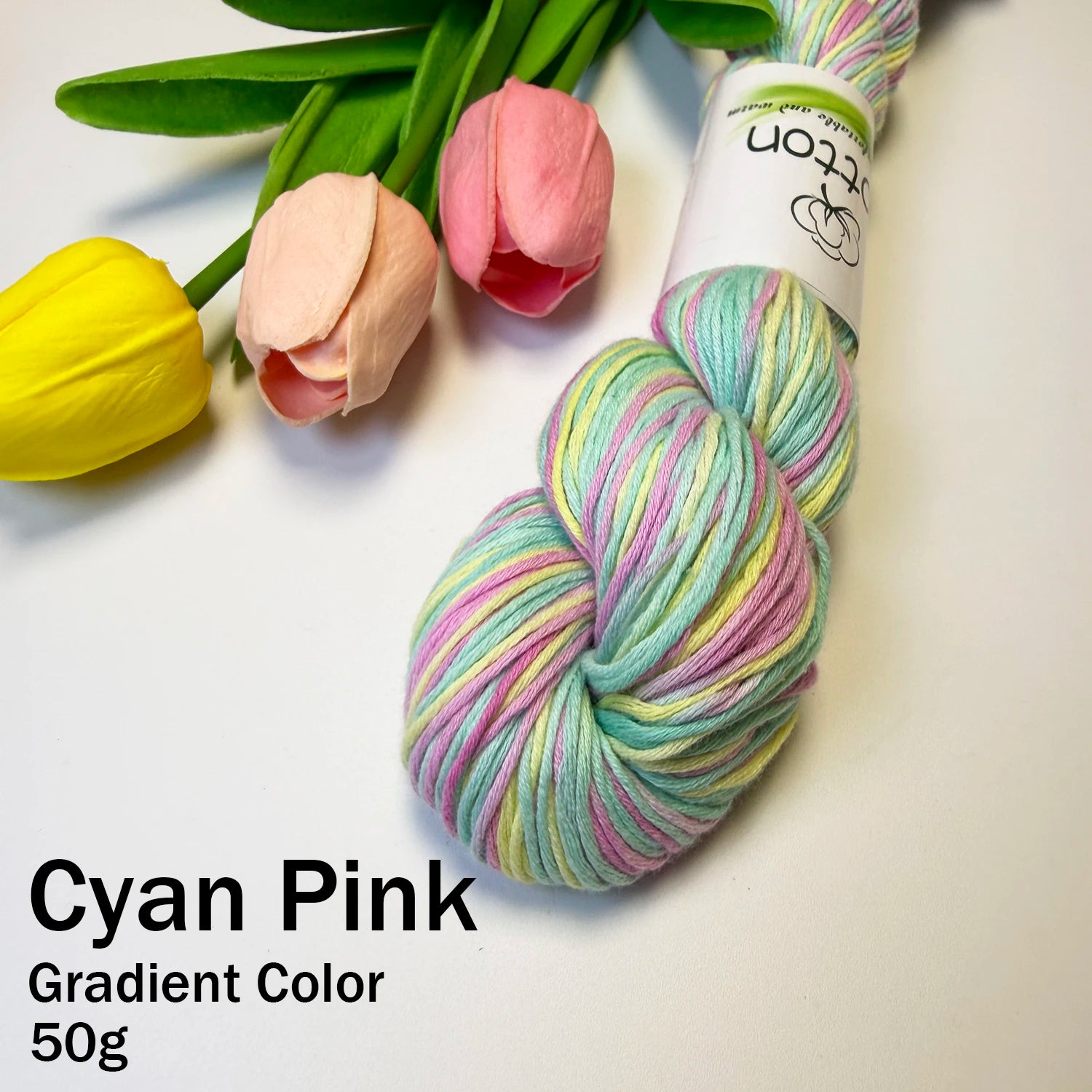 50g Cotton Fabric Colorful Gradient Dyeing of Segments Wool Yarn DIY Crochet Knitting Hand-knitted Materials Sewing Supplies