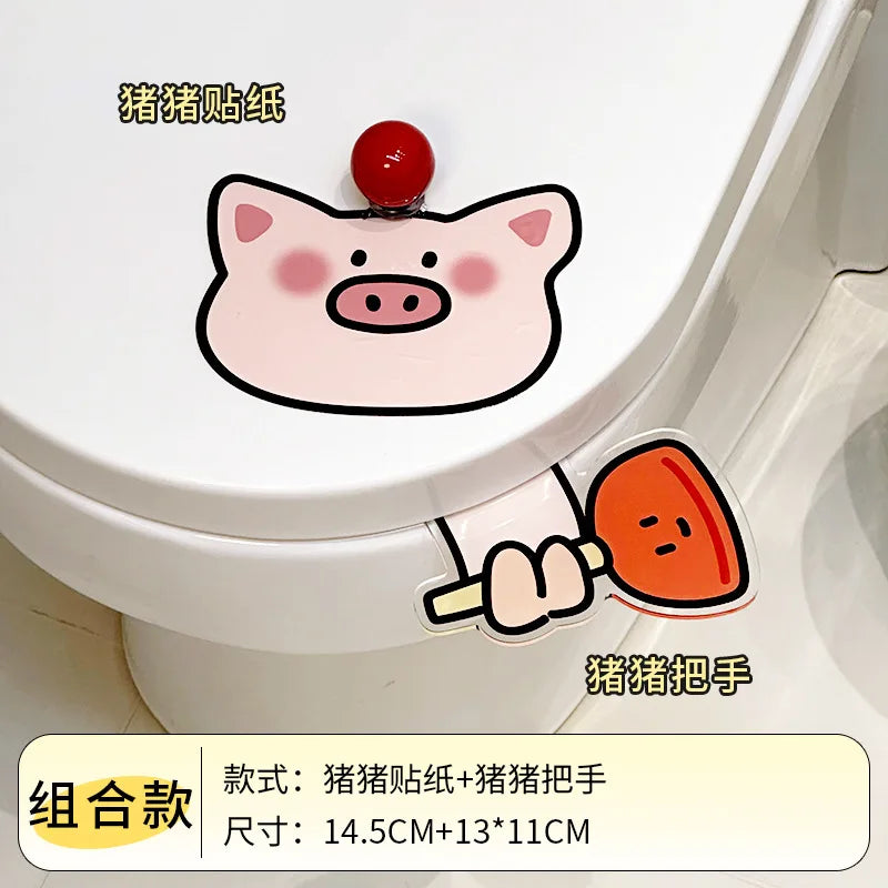 Portable Cartoon Toilet Lifter Tool No Touch Lid Handle Anti Dirty WC Accessories Bathroom Hygiene Helper No Punch Needed унитаз