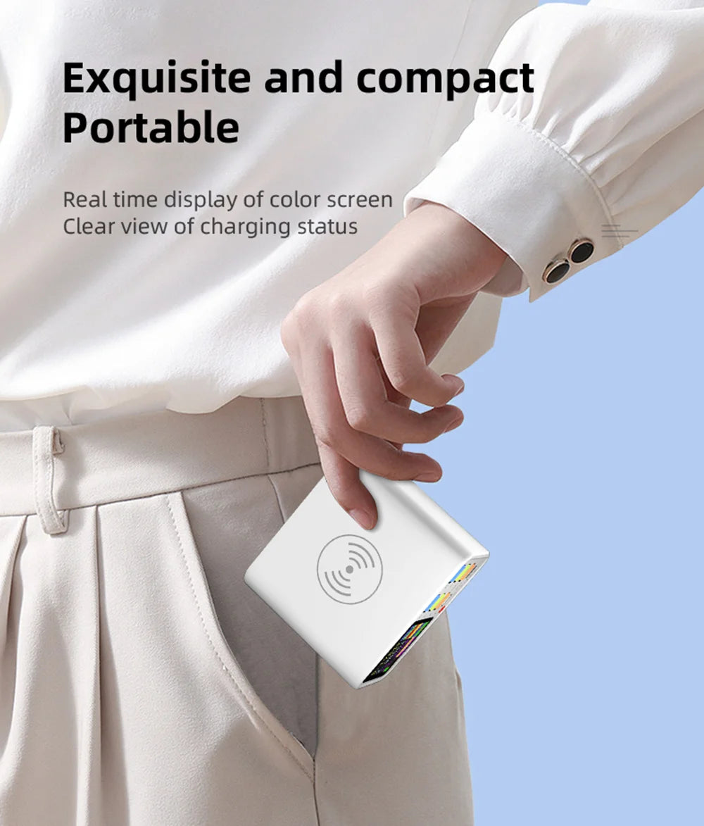 Unew Multifunction USB C Fast Charger 8 Port Desktop Charger Type C PD3.0 PPS QC3.0 15W Fast Wireless Charger for MacBook Phone