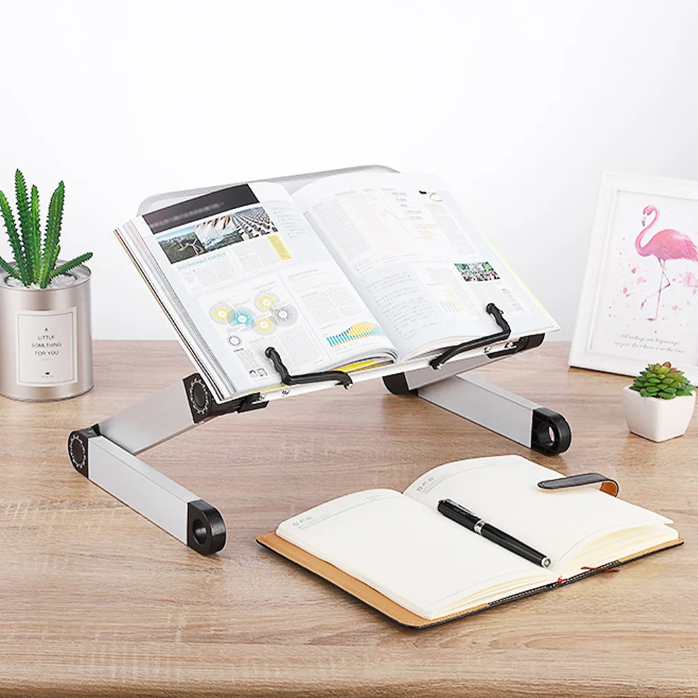 Foldable Reading Book Bracket Holder Bookcase Stand for Books PC 360 Degree Rotation Hight Adjustable Support Desk Organizer