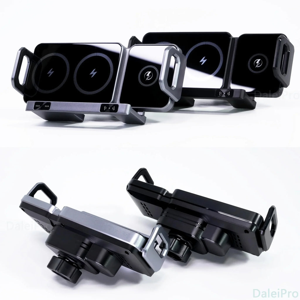 Foldable Phone Car Wireless Charger Mount Electric Clamping Rotation Universal Phone Holder For Galaxy Z Fold iPhone Xiaomi Pad