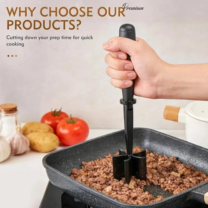 1pc Meat Chopper Handheld Meat Slicer and Blender Multifunctional Manual Masher and Shredder Kitchen Stirring Stick Cooking Tool