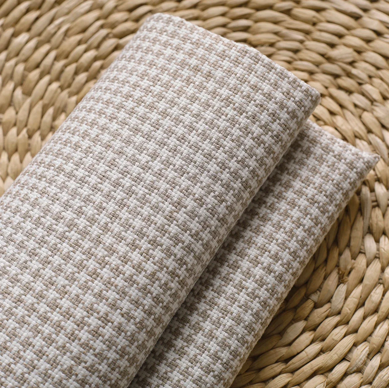 High-end Thousand Bird Grid Sofa Fabric Thickening Plaid Cotton Linen Cloth Tablecloth Pillow Cushion Cover Handmade DIY Fabric