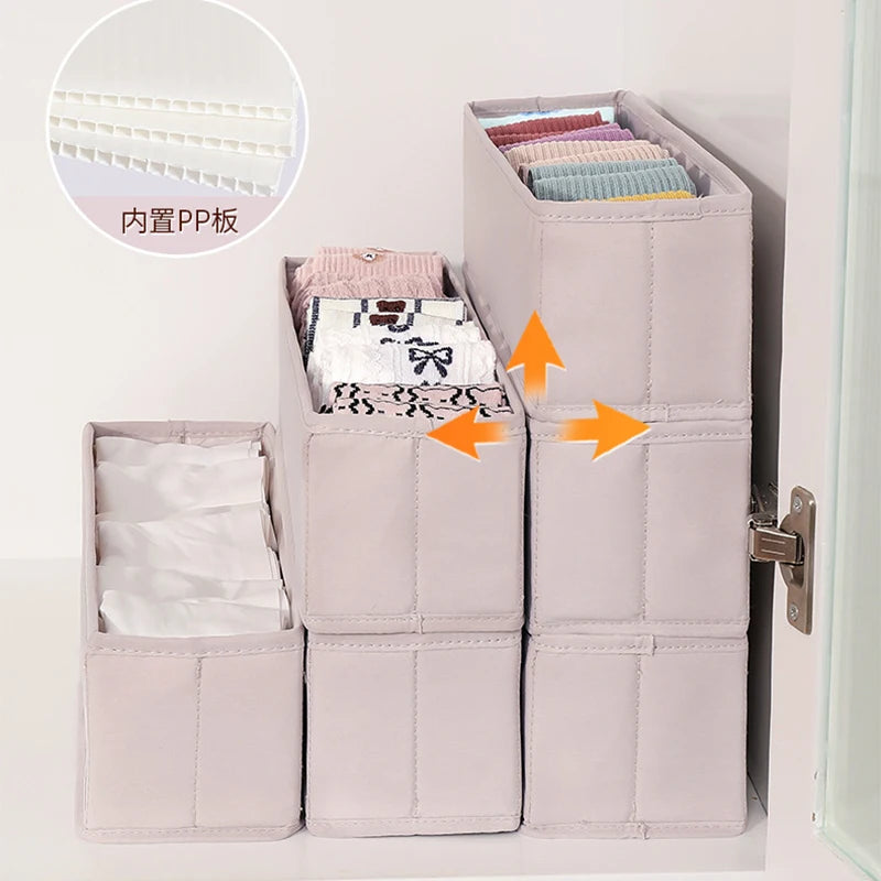 Foldable Underwear Organizer Cabinets Drawer Underwear Storage Box Hard Bra Socks Organizer Closet Clothes Storage Organizers