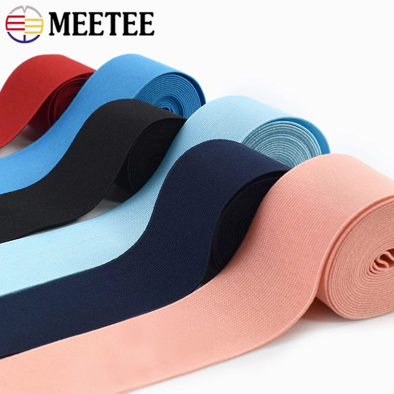 10M 20-50mm Nylon Rubber Bands Sewing Belt Sling 1.2mm Thick Elastic Band Garment Decoration Stretch Ribbon Tape DIY Accessories
