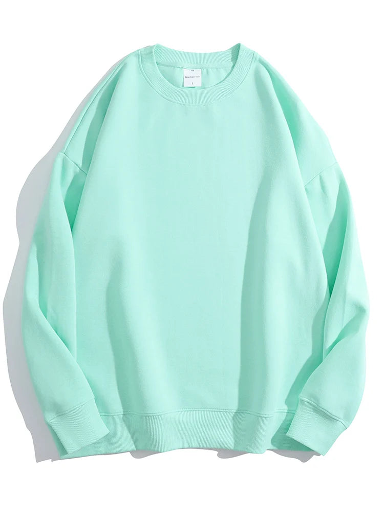 Streamgirl Cotton Basic Sweatshirt Women Oversized Yellow Pullovers Loose Casual Tops Spring Colorful Sweatshirts Women Pink