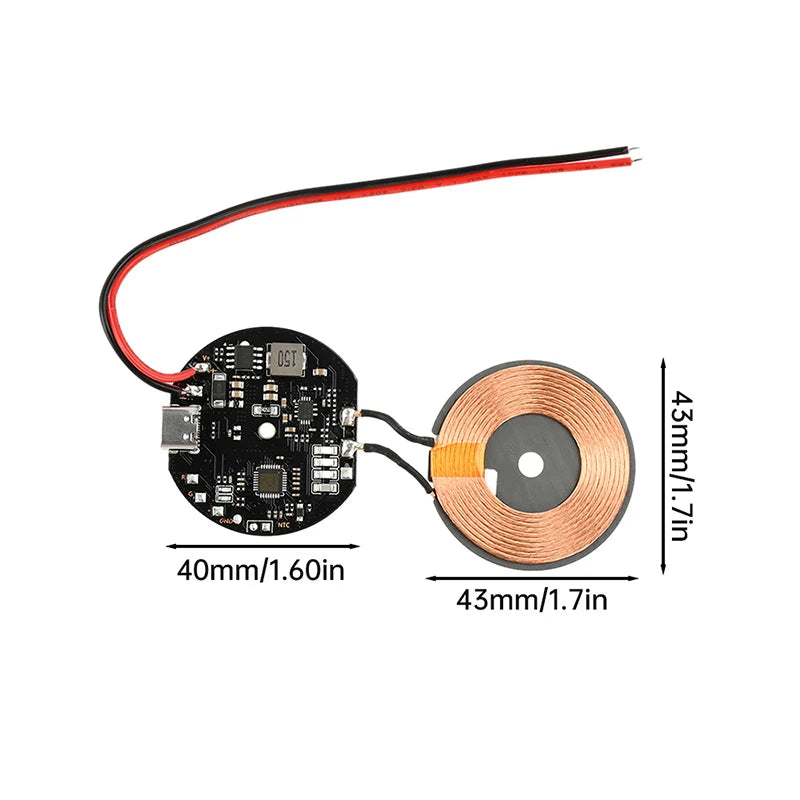 20W High Power Wireless Charger Transmitter Module 12V/24V Type-C Fast Charging Circuit Coil Charger Board for Mobile Phone