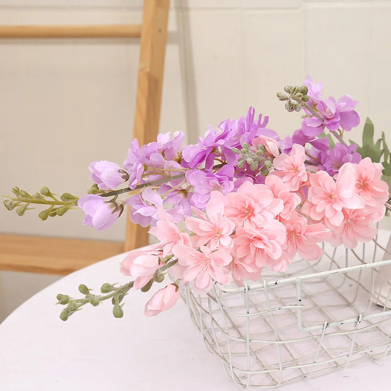 YeeNanee 6pcs Blue Delphinium Artificial Flowers Long Stem Larkspur for Wedding Centerpieces Floral Arrangements Home Vase Decor