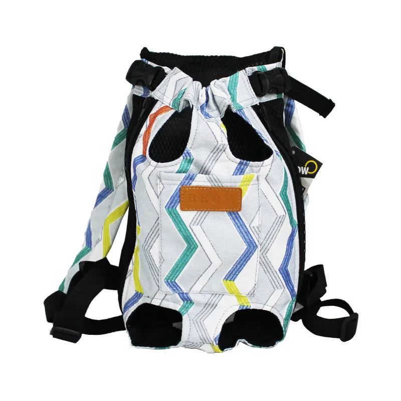 Canvas Pet Backpack Carrier For Small Medium Dog French Bulldog Chihuahua Outdoor Travel Shoulder Front Back Chest Cat Carrying
