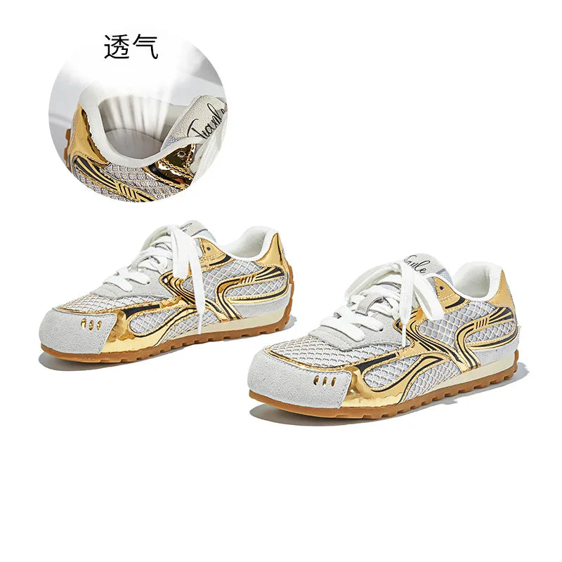 Women Breathable Mesh Platform Sneakers Lightweight Cushion Non