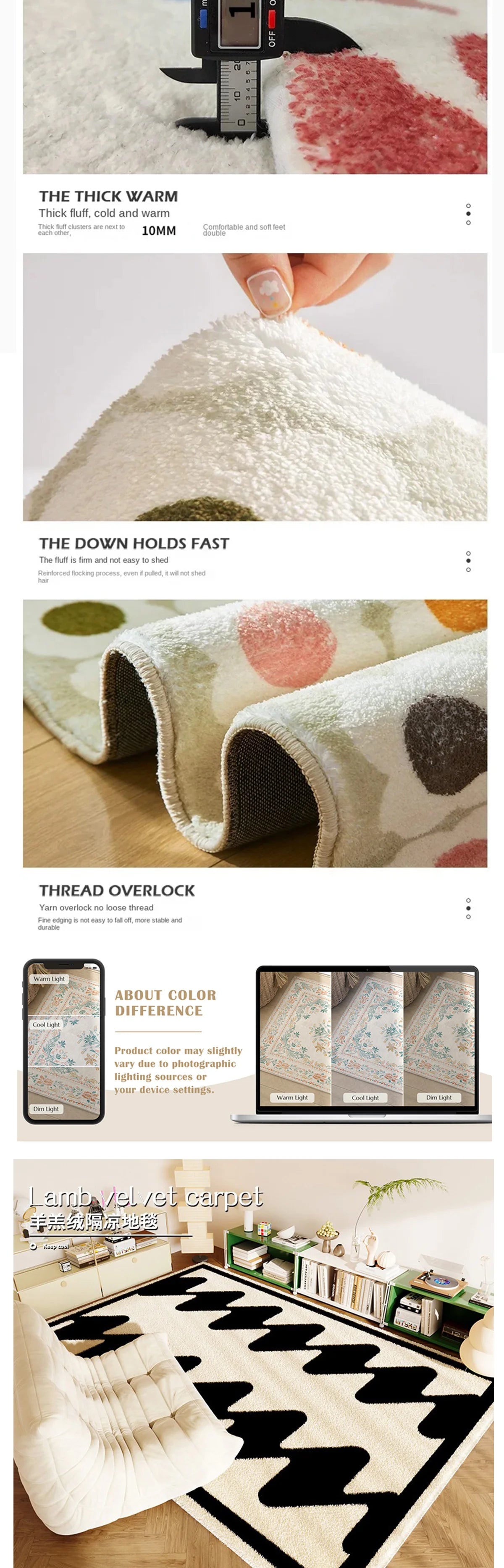 Living Room Carpet Fashion Art Plaid Bedroom Bedside Mat Popular Cloakroom Leisure Area Coffee Table Plush Rugs Ковер Tapis 러그