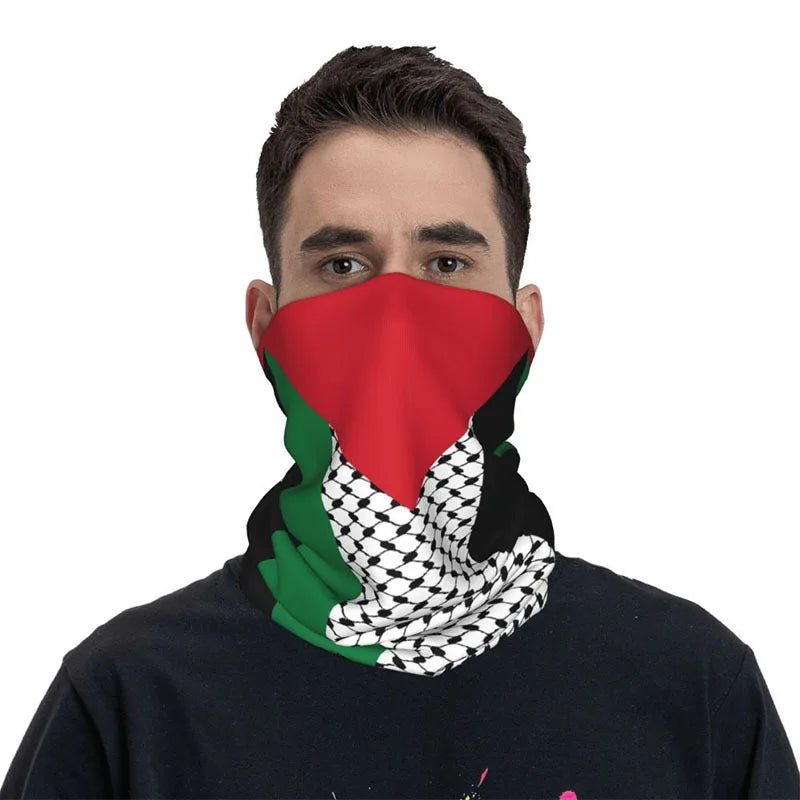 Palestine Flag Scarf25x 50cm Palestinian Keffiyeh Bandanas Neck Gaiter Seamless Arabia Scarves Palestine Arabic Face Masks