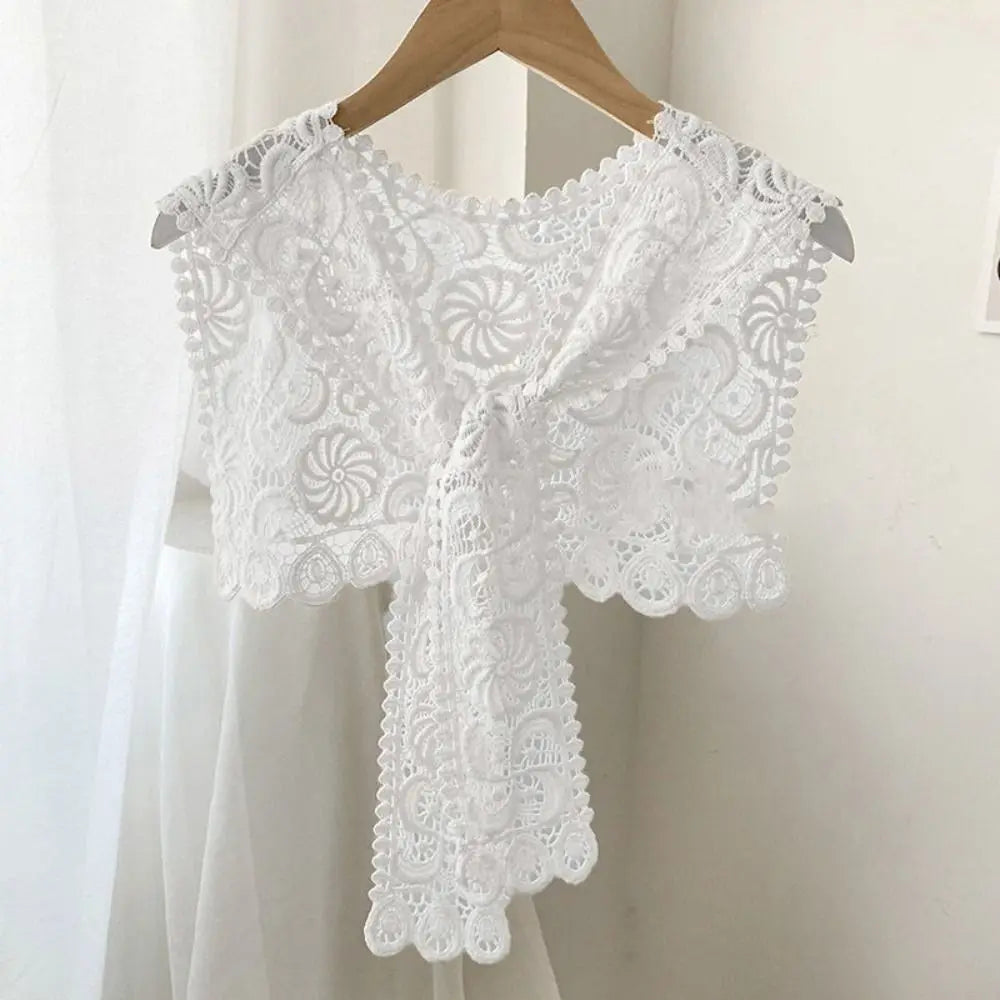 Solid Color Knitted Shawl High-quality Women Ladies Casual Fake Collar Summer Female Scarf