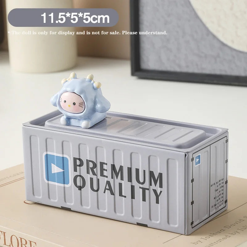 Mini Compact Iron Storage Container - Creative Desktop Organizer Desk Organizer Metal Box for Rings Chargers Pens Coins Jewelry