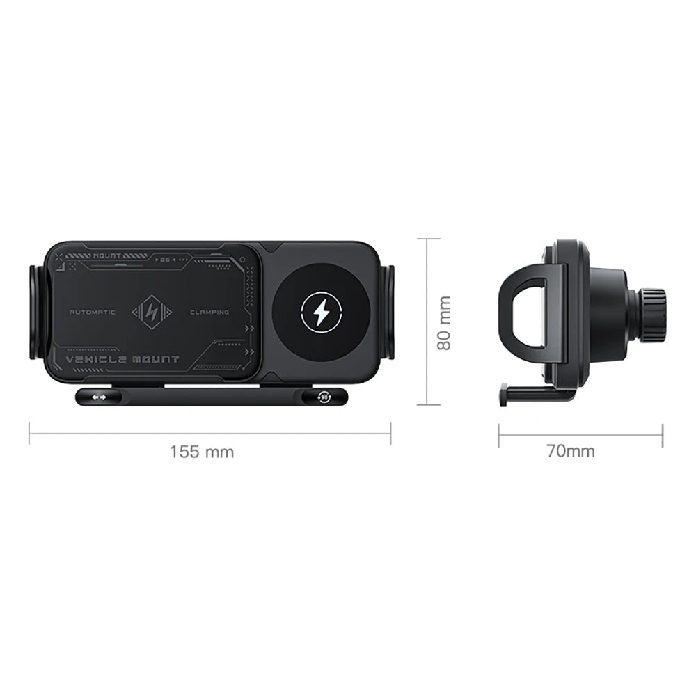 Car Wireless Charger Dual Coil Fold Screen Phone Fast Charging For Samsung Galaxy Z Fold 5 6 Flip 3 4 Air Vent Car Phone Holder