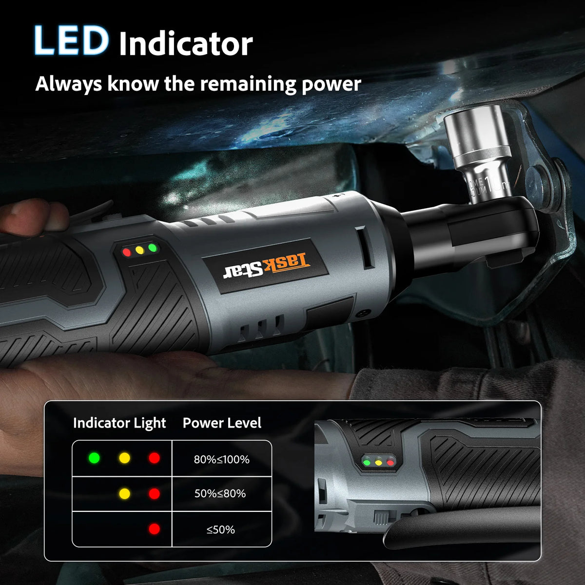 12V Cordless Ratchet Wrench With Sockets