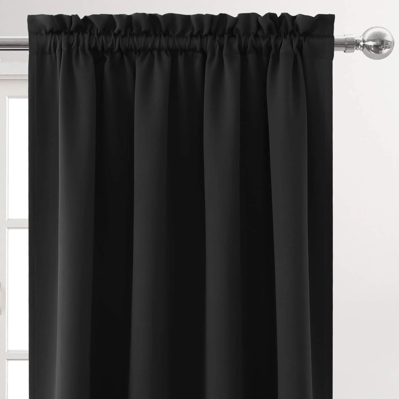 1/2pc Panel Blackout Curtains Black Drapes Light Reducing Thermal Insulated for Living Room Bedroom Office Window Decoration
