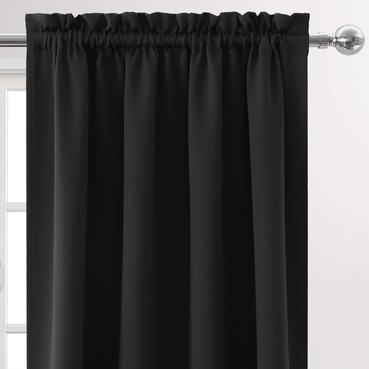 1/2pc Panel Blackout Curtains Black Drapes Light Reducing Thermal Insulated for Living Room Bedroom Office Window Decoration