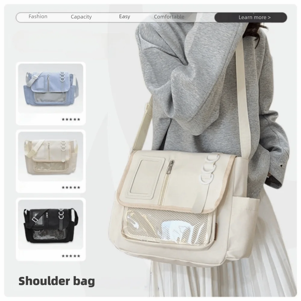 Y2K Transparent Crossbody Bag Lightweight Waterproof JK Ita Bag