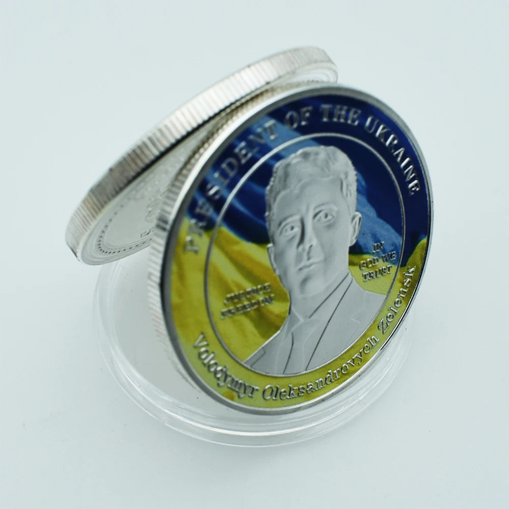 2022 Ukrainian Presidential Challenge Coin Zelensky War Coin Embossed Three-dimensional Commemorative Coin Collection Gift