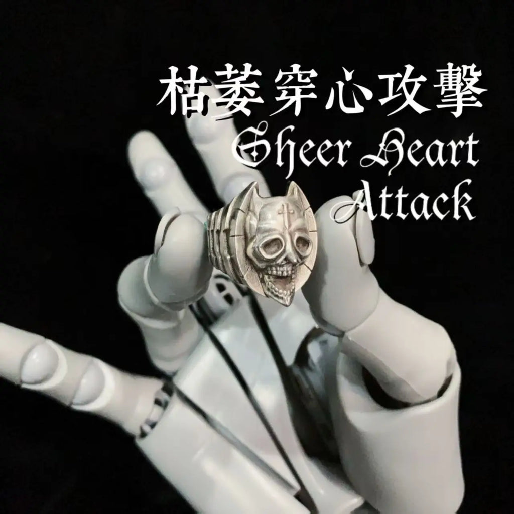 Anime JoJos Killer Queen Arrows Cosplay Ring Unisex Metal Gothic Adjustable Opening Rings Jewelry Accessories Xmas Gift