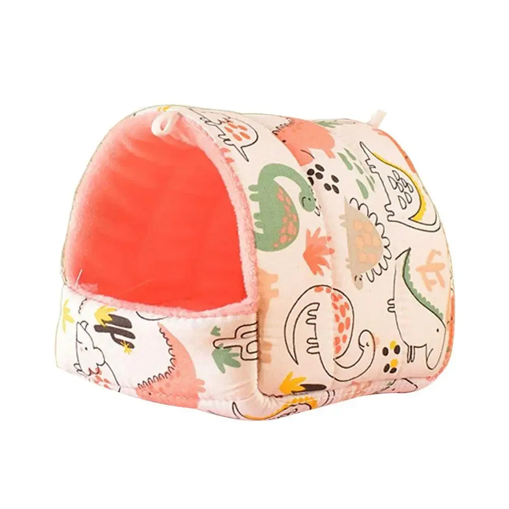 Winter Cute Cartoon Rabbit Squirrel Mini Cage Guinea House Pig Pet Soft Animal Bed Mat Small Warm Hamster Nest Sleeping S5W0