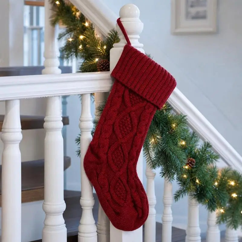 Knitted Christmas Stockings,Soft Xmas Stockings,Christmas Hanging Socks,Christmas Tree Decoration for Christmas Party